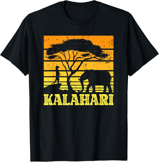 Kalahari Desert Africa Elephant Wildlife Safari Vacation T-Shirt - T-Shirt | Black