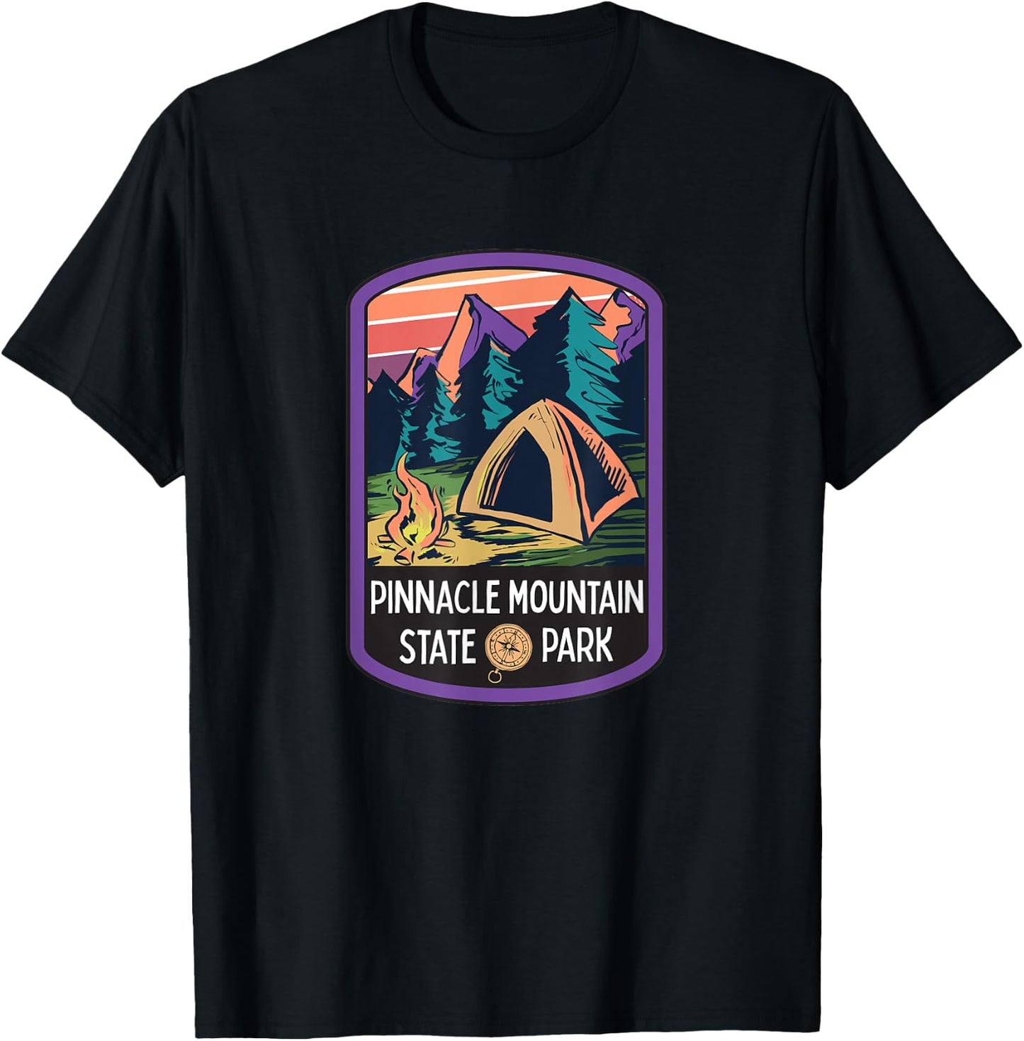 Pinnacle Mountain State Park Arkansas Ozark Camping Hiking T-Shirt - T-Shirt | Black
