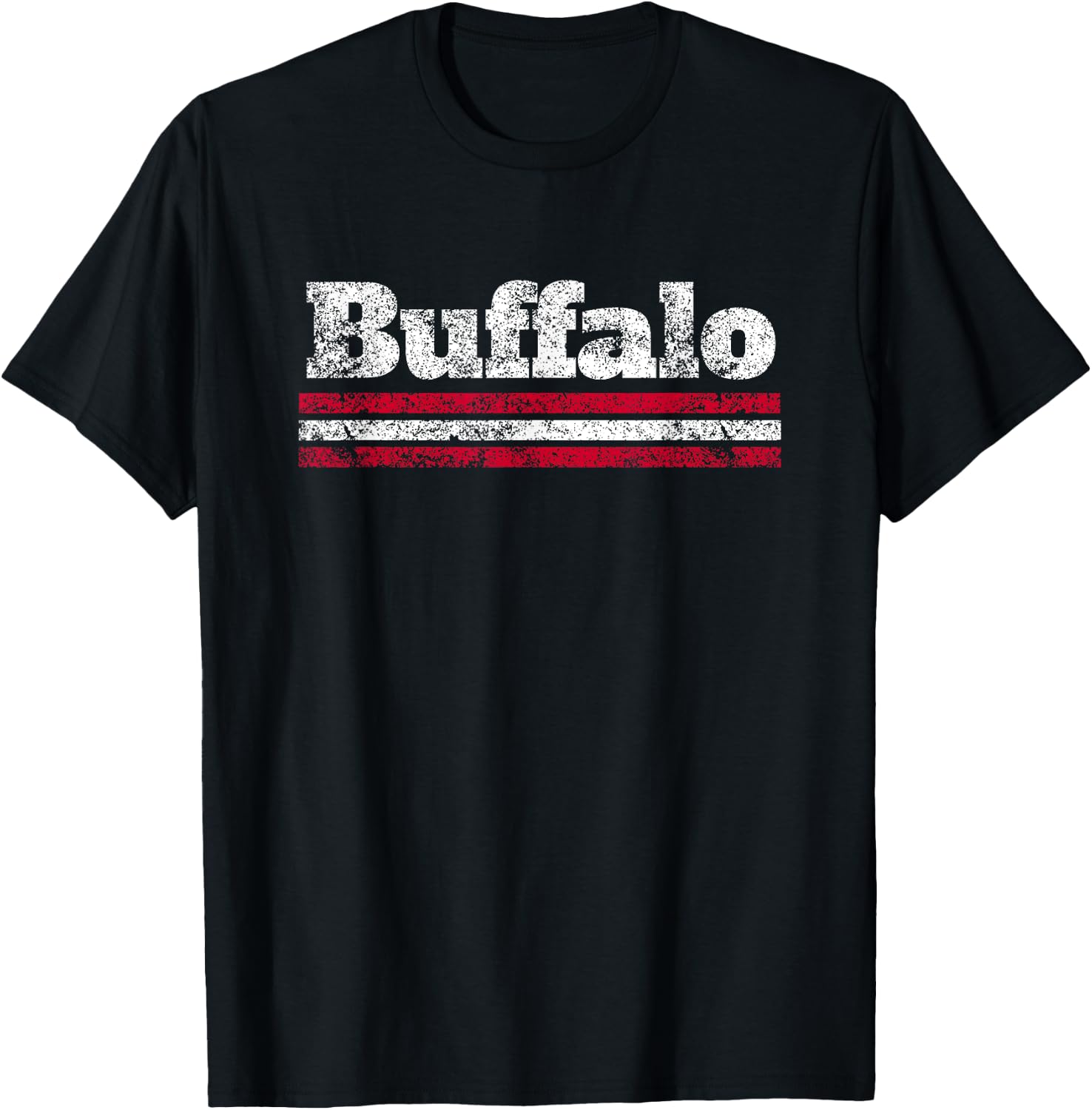 Buffalo New York Vintage Weathered Throwback T-Shirt - T-Shirt | Black