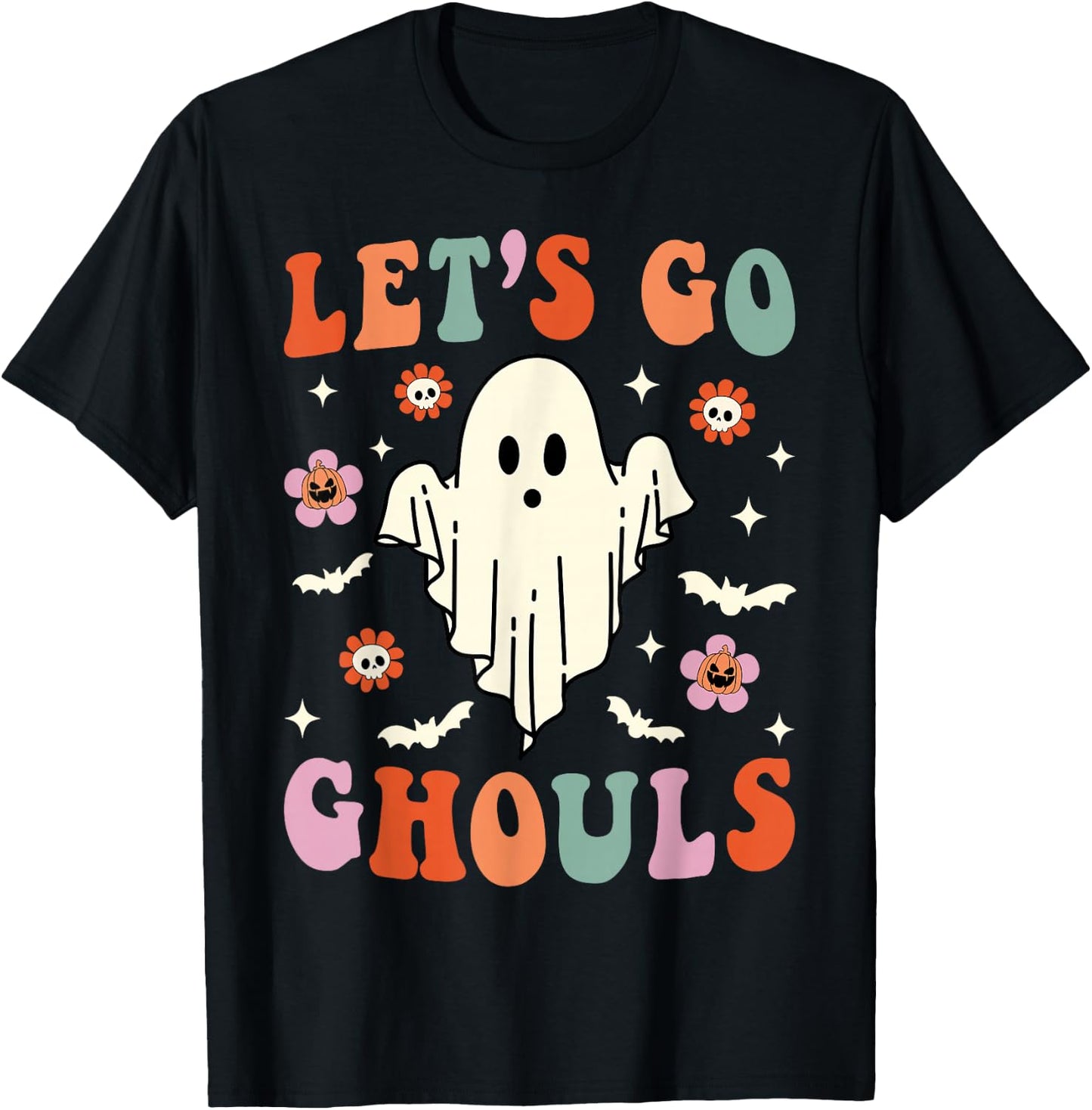 Let's Go Ghouls Ghost Halloween Spooky Bachelorette T-Shirt - T-Shirt | Black
