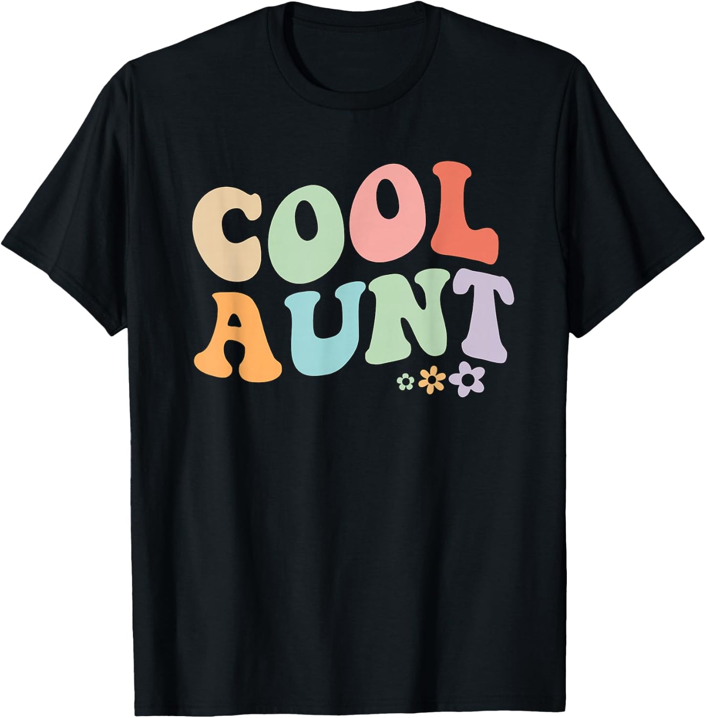 Cool Aunt Vintage Floral Design to Auntie from Niece Small T-Shirt - T-Shirt | Black
