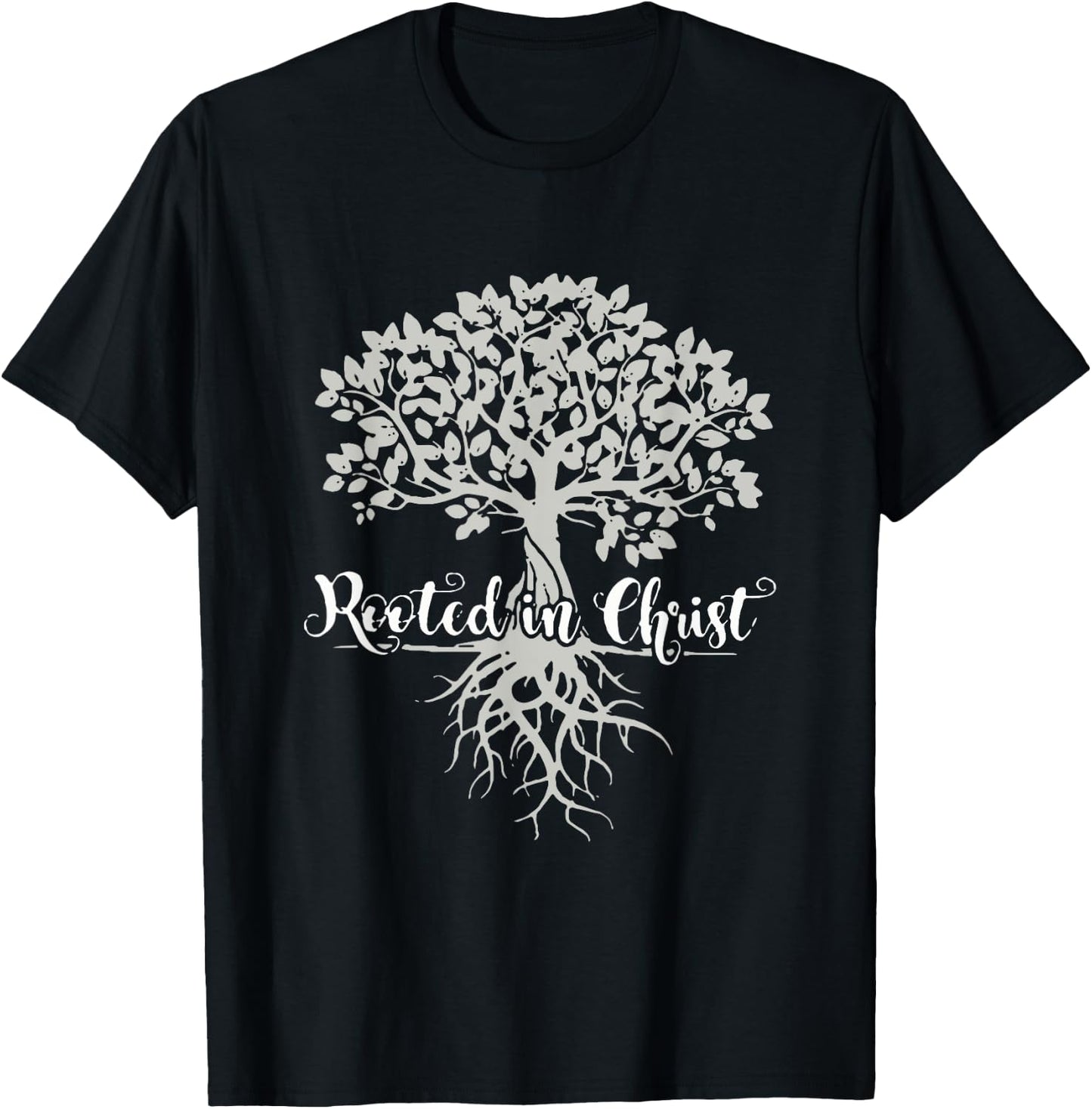 Vintage Rooted in Christ Religious Christian Jesus Christ T-Shirt - T-Shirt | Black