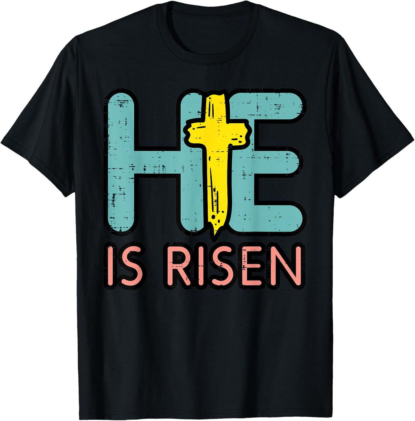 Easter HE is Risen Jesus Resurrection Christian Youth Kids Small T-Shirt - T-Shirt | Black