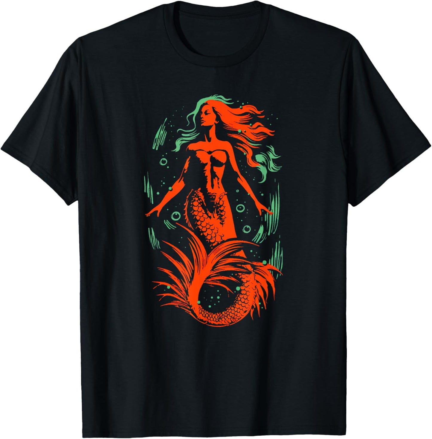 Mermaid Ocean Siren T-Shirt - T-Shirt | Black