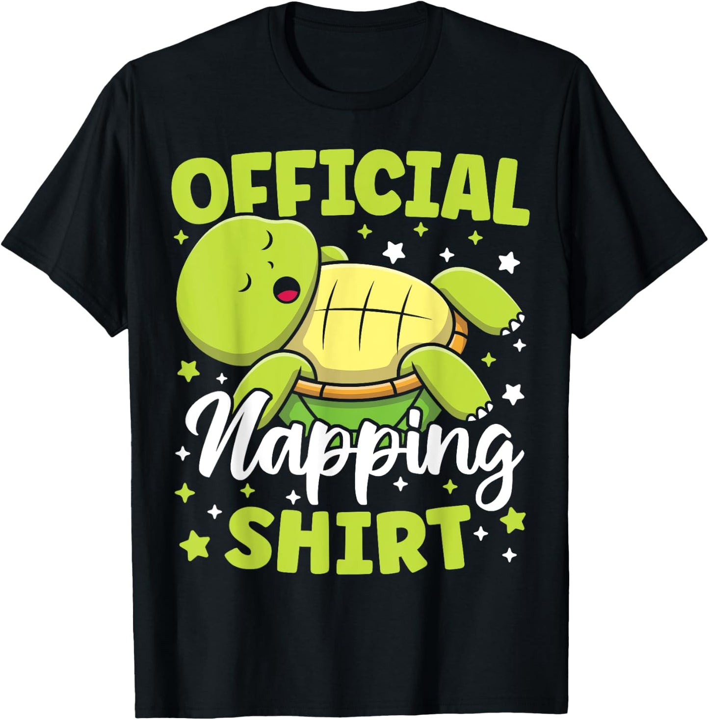 Official Napping Shirt Cute Kawaii Sleeping Turtle Lover T-Shirt - T-Shirt | Black