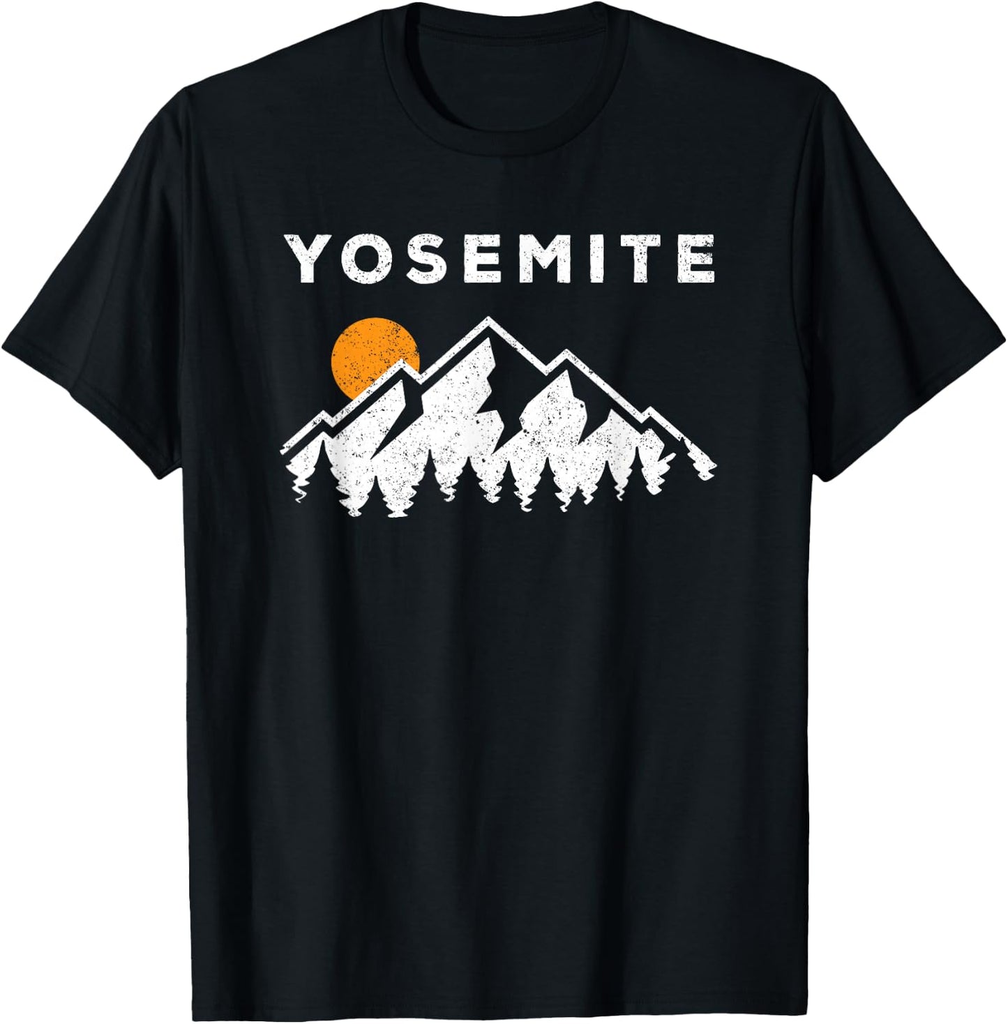 Retro Yosemite California Hiking National Park T-Shirt - T-Shirt | Black