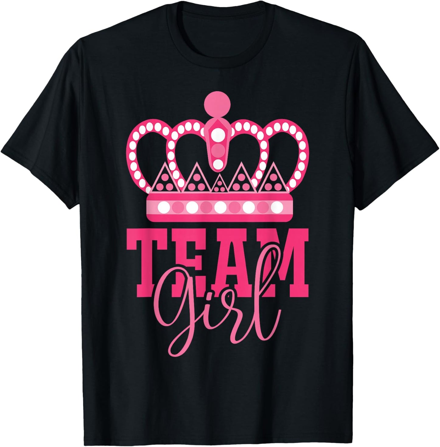 Pink Team Girl Team Boy Gender Reveal Party Matching Family T-Shirt - T-Shirt | Black