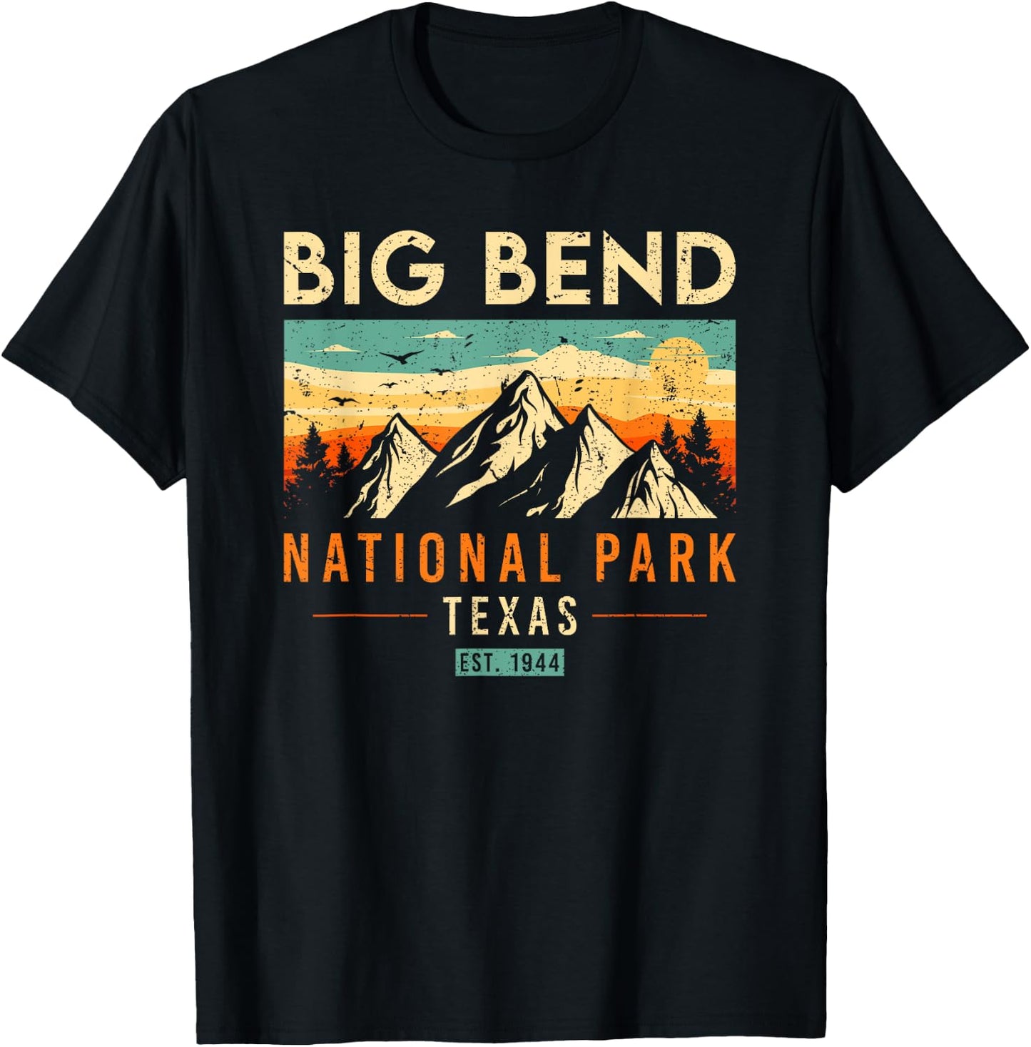 Big Bend Est. 1944 Vintage Retro Texas National Park T-Shirt - T-Shirt | Black