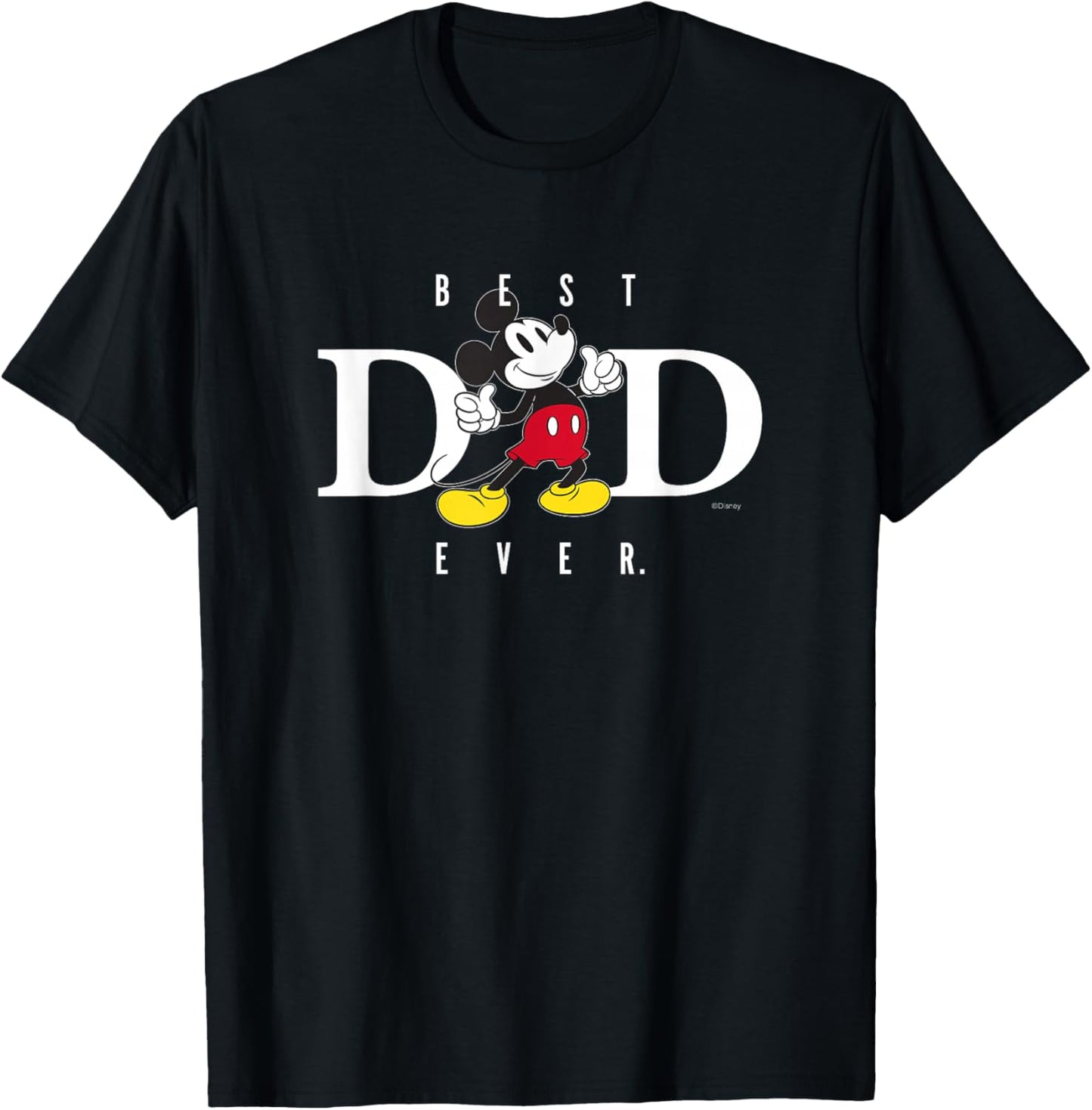 Disney Mickey Mouse Best Dad Ever Thumbs Up Father's Day T-Shirt - T-Shirt | Black
