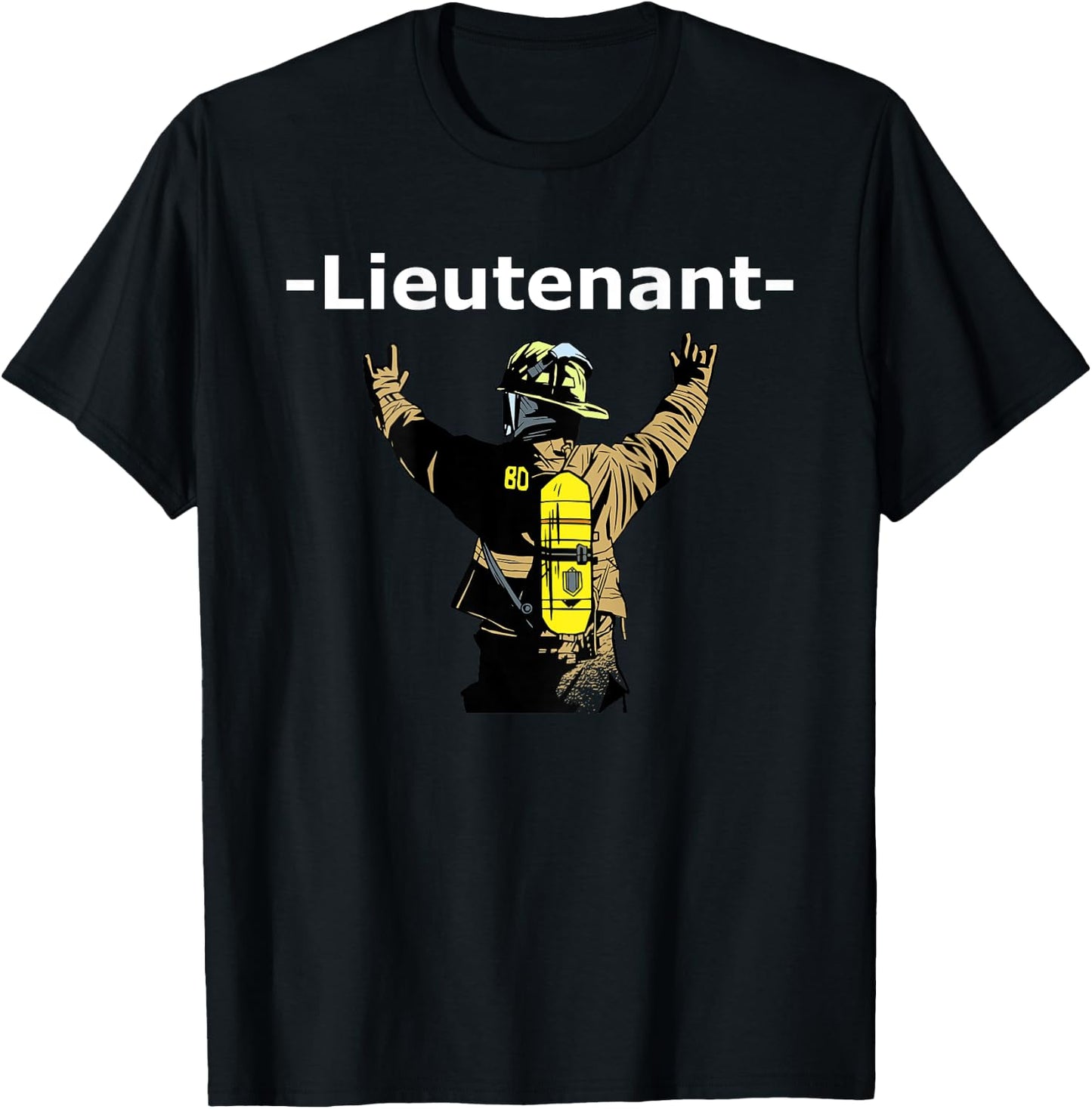 Exam Lieutenant and Cool Firefighter Fire Department T-Shirt - T-Shirt | Black