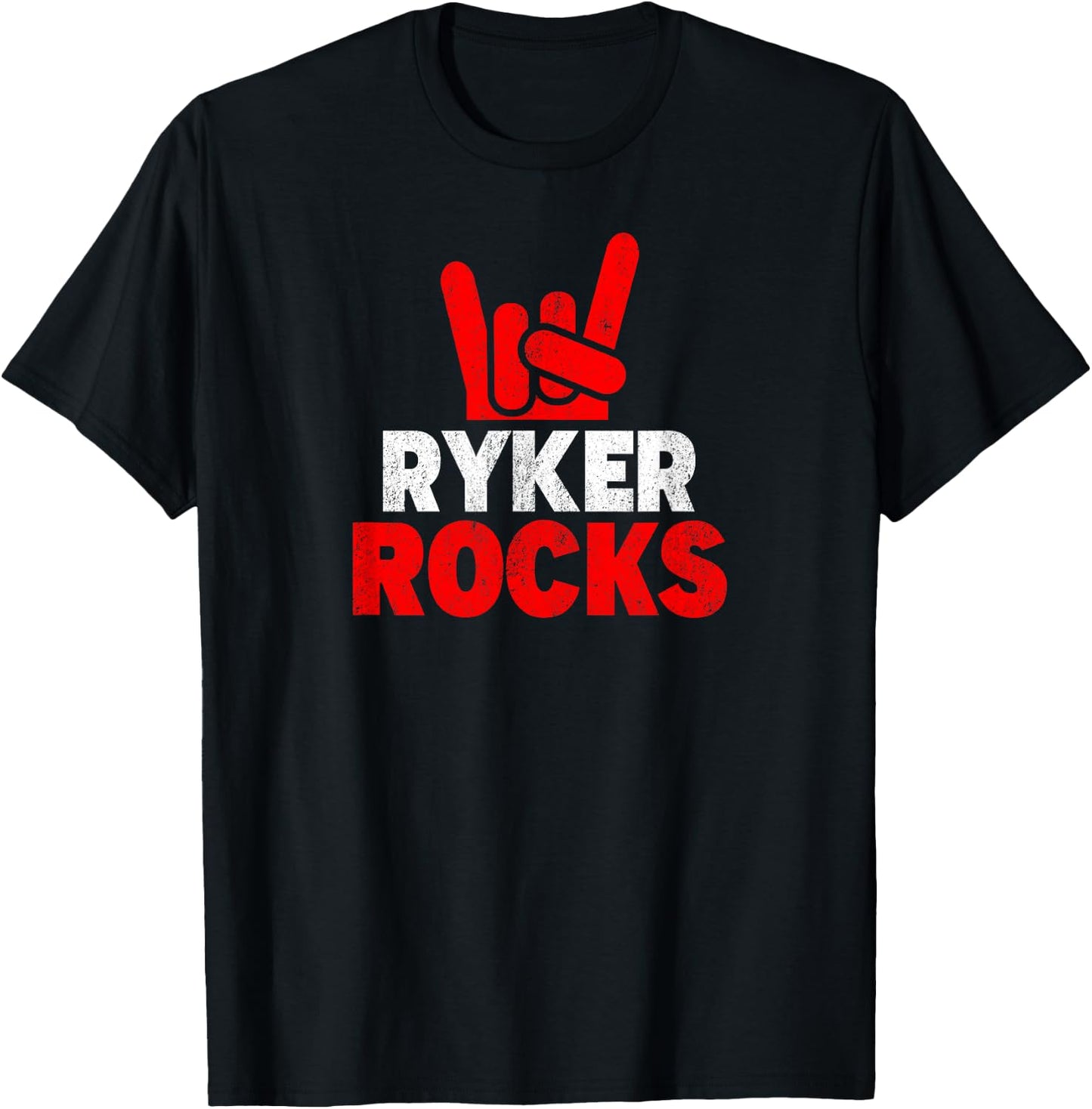 Ryker Rocks Cool First Name T-Shirt - T-Shirt | Black