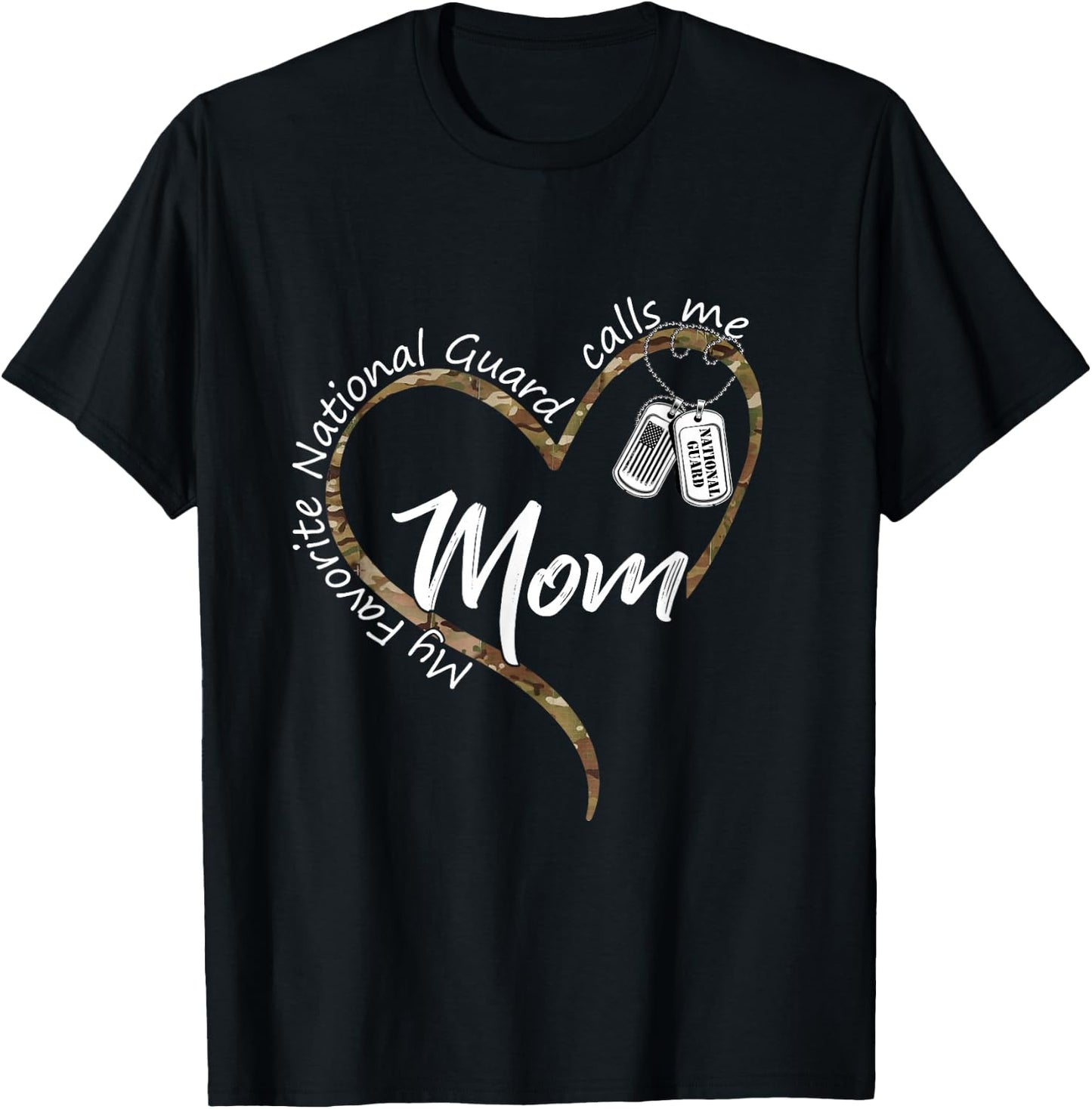 My Favorite National Guard Calls Me Mom US National Guard T-Shirt - T-Shirt | Black
