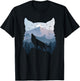 Wolf Landscape Mountain Wildlife Animal Nature Men Women T-Shirt - T-Shirt | Black
