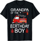 Grandpa of The Birthday Boy Fire Truck B-Day Family Party T-Shirt - T-Shirt | Black