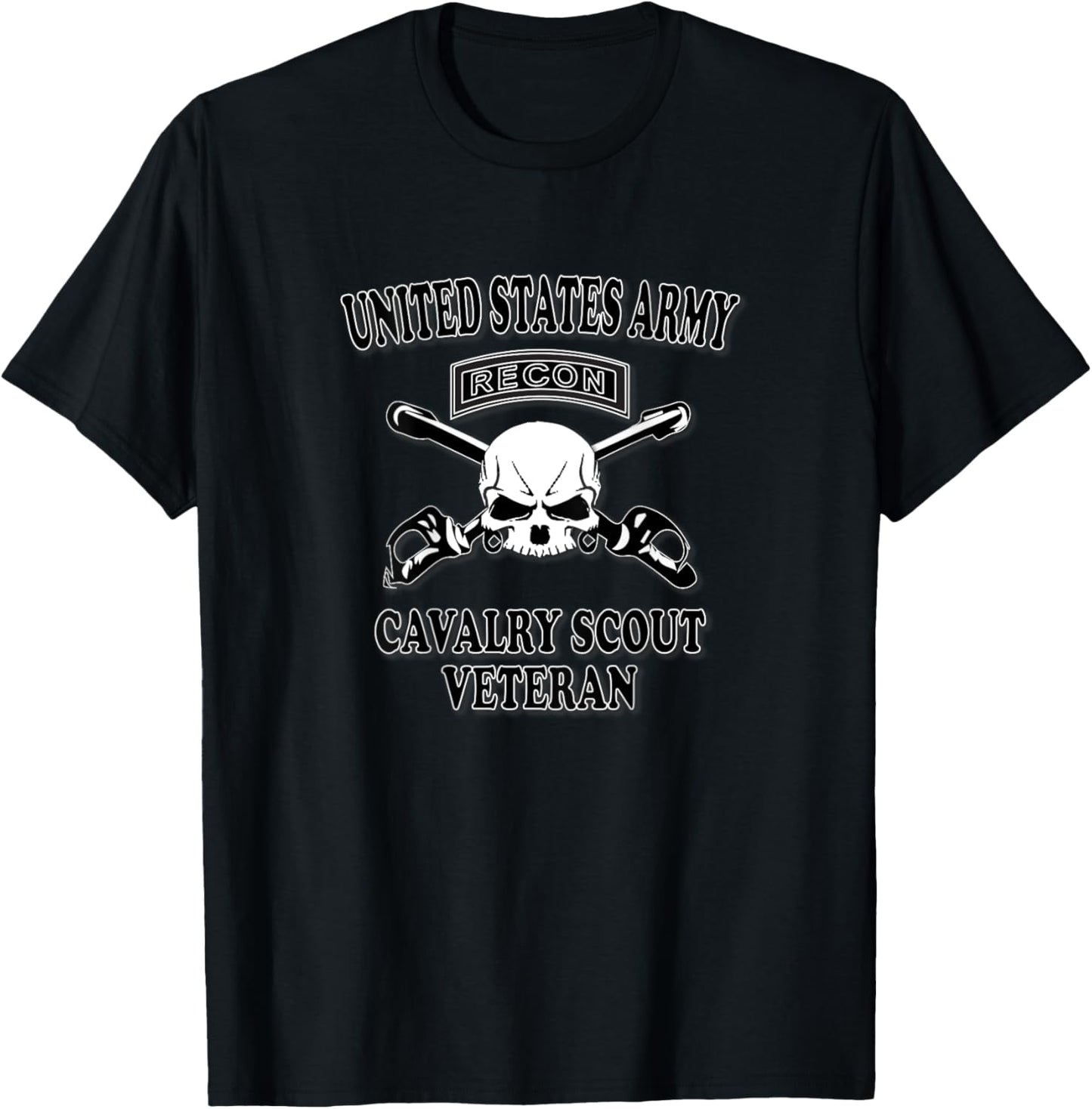 Cavalry Scout- Veteran (Back Design) T-Shirt - T-Shirt | Black