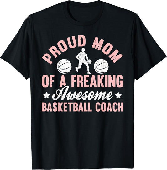 Basketball Coach Head Trainer Bball Coaching Mom Mother T-Shirt - T-Shirt | Black