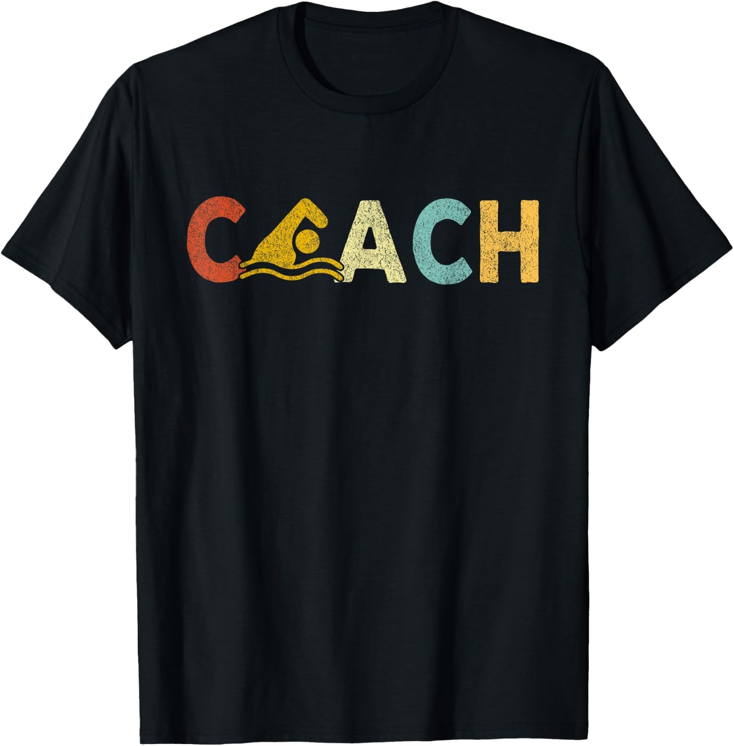 Vintage Swim Coach Swimming Coach Swim Teacher Swimmer Retro T-Shirt - T-Shirt | Black