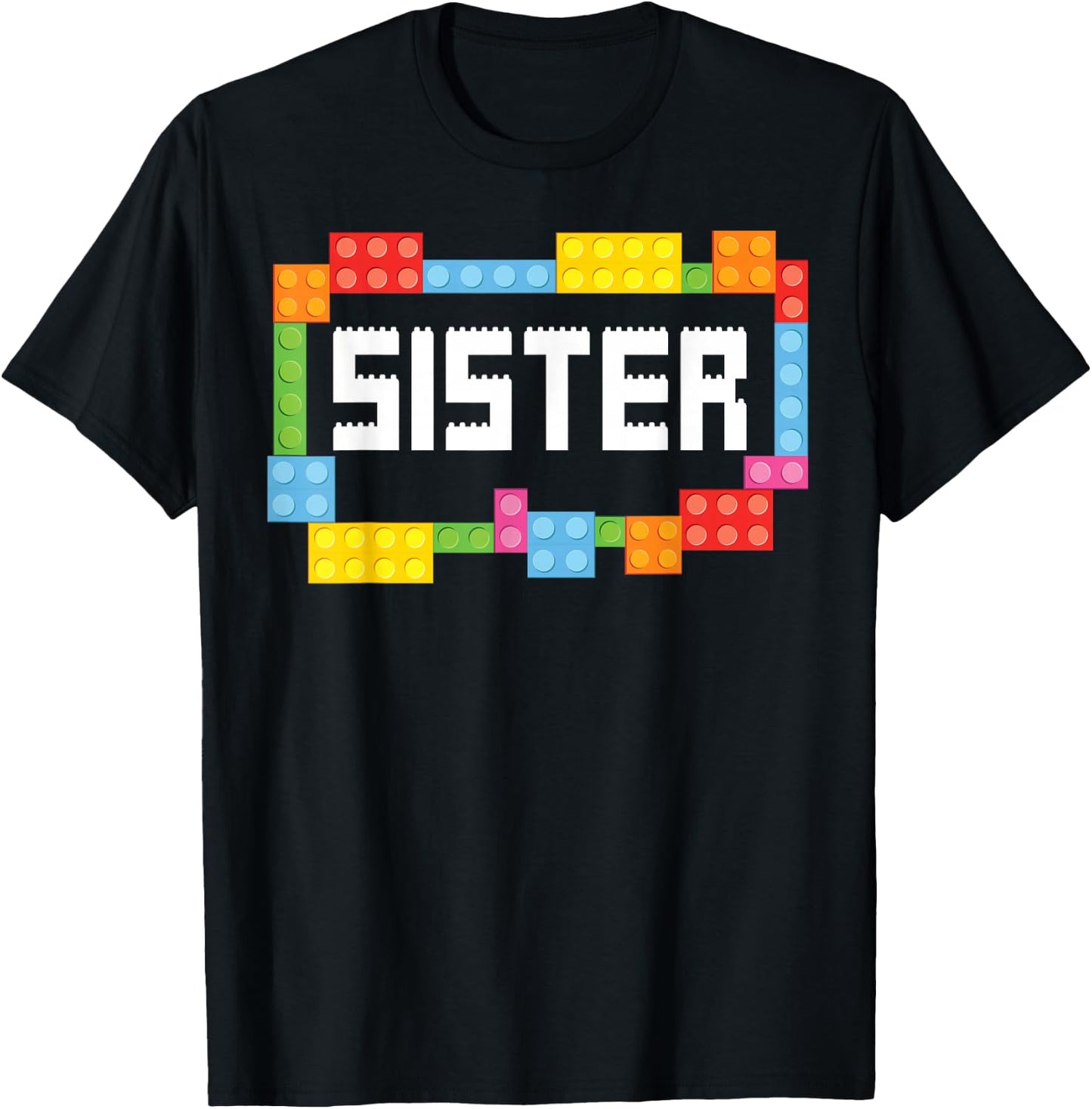Master builder Sister Bricks Blocks Building Family Set T-Shirt - T-Shirt | Black