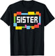 Master builder Sister Bricks Blocks Building Family Set T-Shirt - T-Shirt | Black