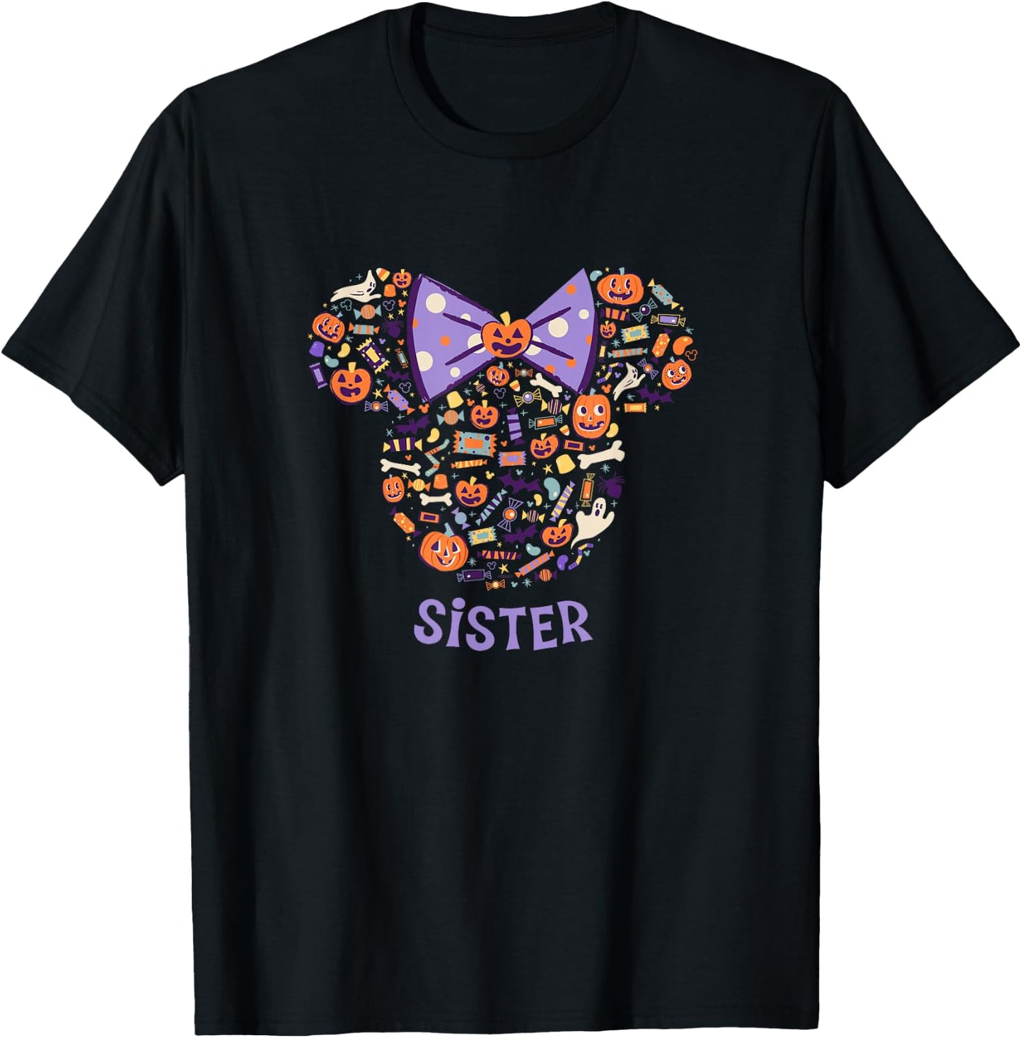 Disney Minnie Mouse Icon Halloween Sister T-Shirt - T-Shirt | Black