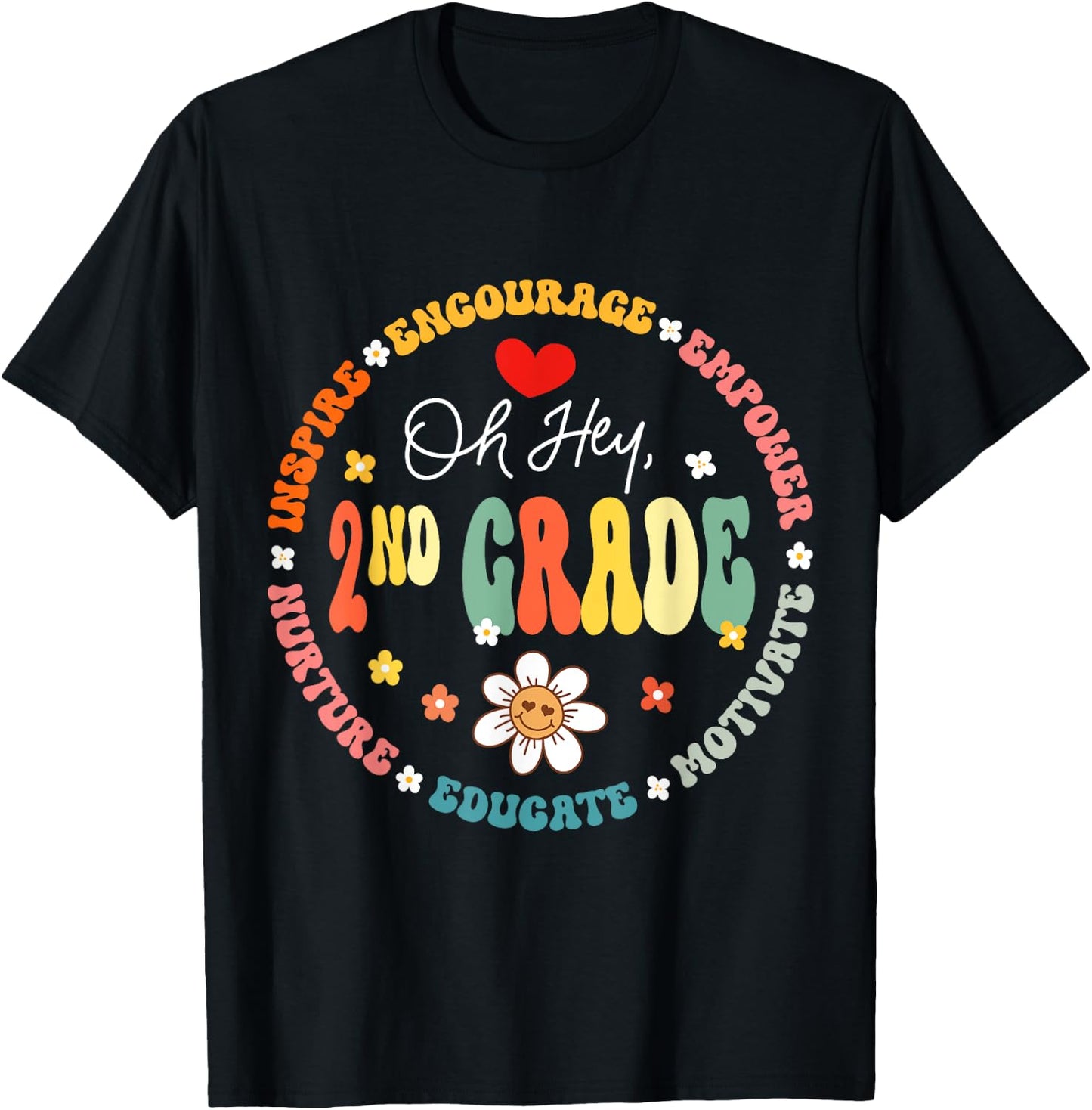 Second Grade Teacher Oh Hey 2nd Grade Life 1st Day Of School T-Shirt - T-Shirt | Black