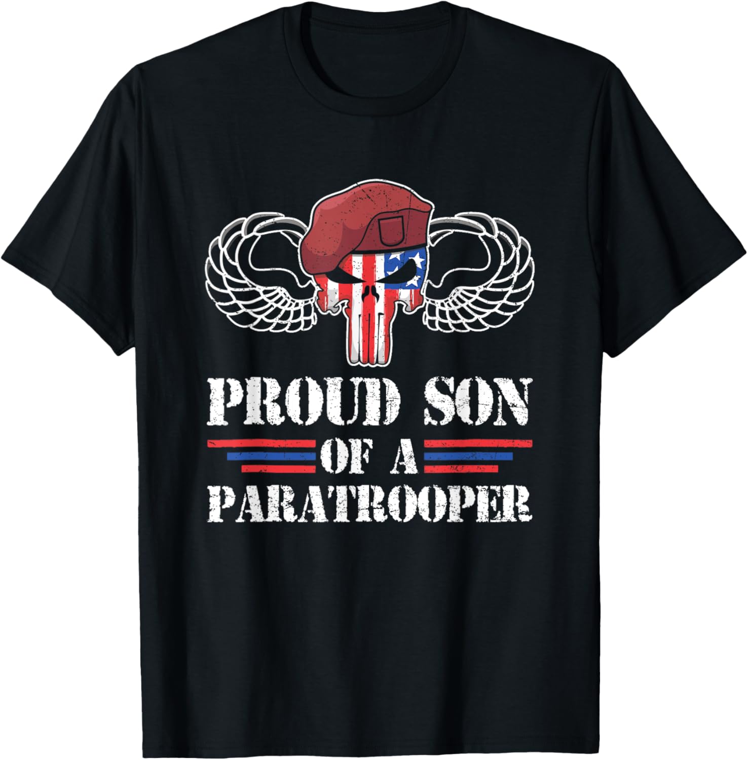 Proud Son Of A Paratrooper US Airborne Family Matching T-Shirt - T-Shirt | Black