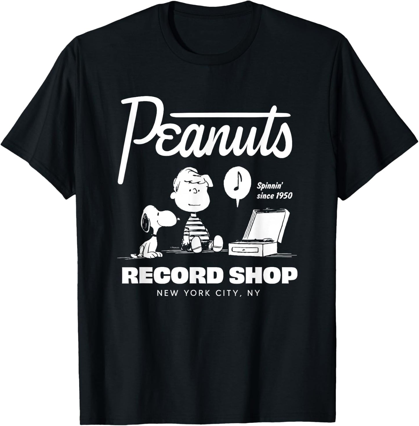 Peanuts - Peanuts Record Shop T-Shirt - T-Shirt | Black