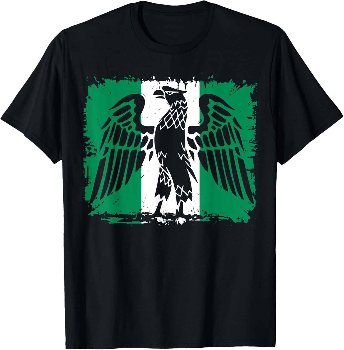 Nigeria Flag with Eagle. African Men, Women & Kids. Nigerian T-Shirt - T-Shirt | Black