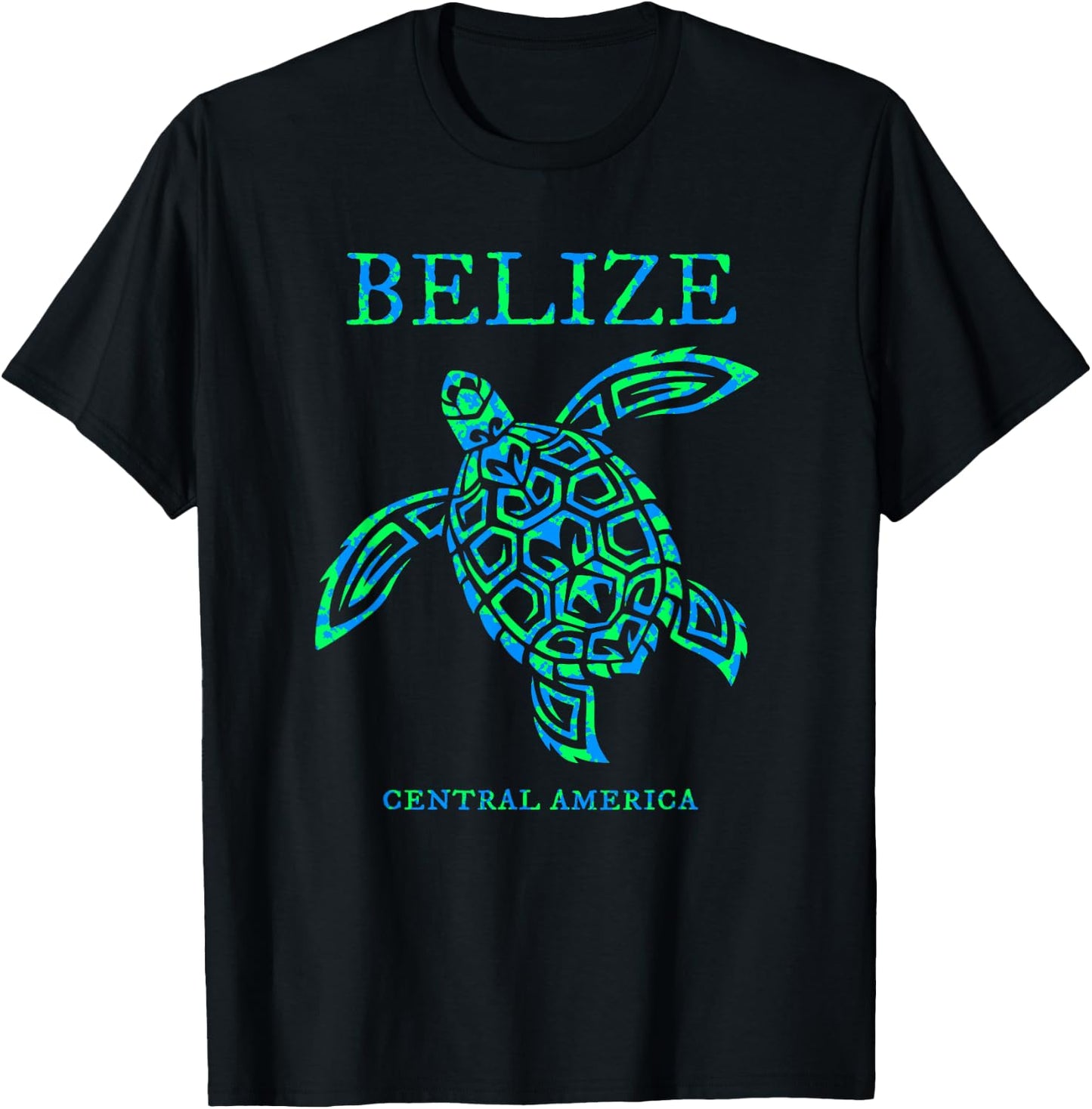 Belize Sea Turtle Retro Boys Girls Vacation Souvenir T-Shirt - T-Shirt | Black
