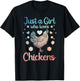 Funny Girl Chicken Design For Kids Women Mom Chicken Lover T-Shirt - T-Shirt | Black