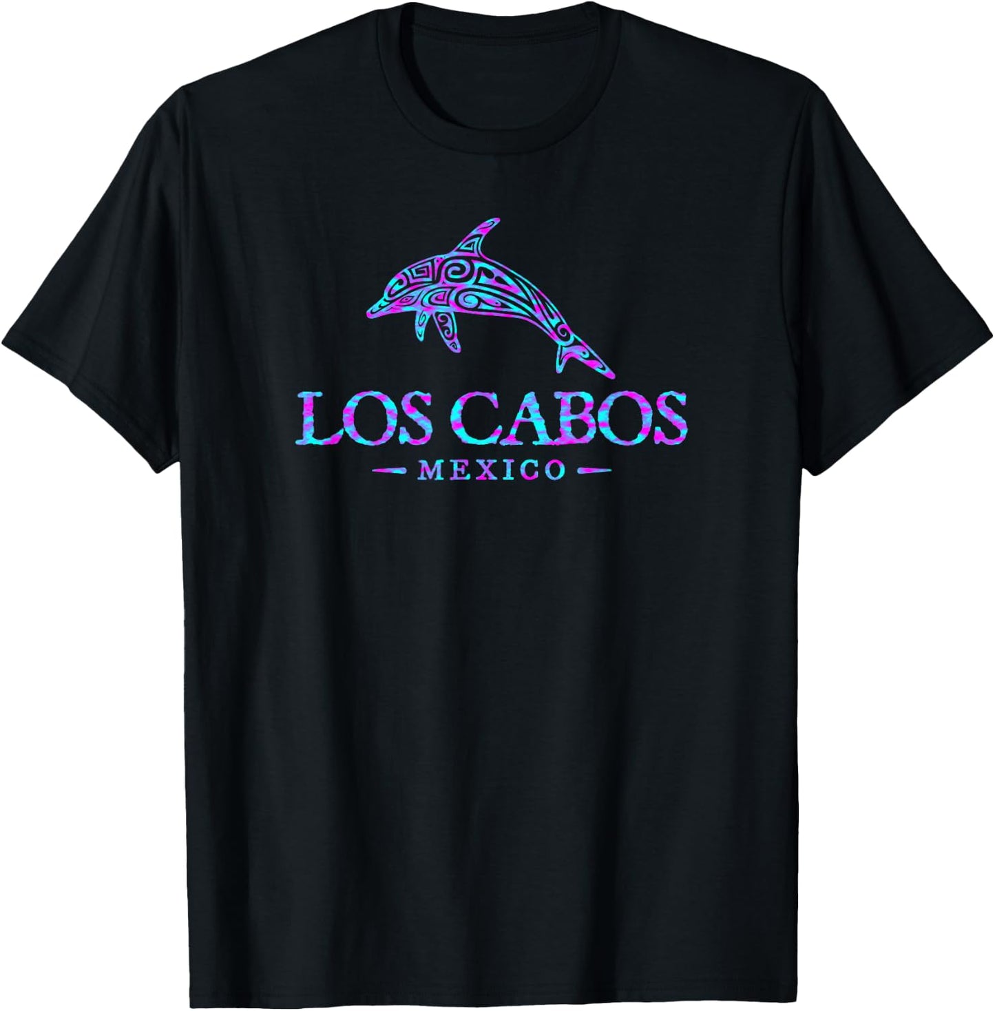 Los Cabos Mexico Dolphin Retro Boys Girls Souvenir T-Shirt - T-Shirt | Black