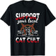 Support Your Local Cat Cult Gothic Baphomet Occult Demon Cat T-Shirt - T-Shirt | Black