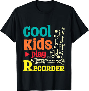 For children Cool kids play recorder T-Shirt - T-Shirt | Black