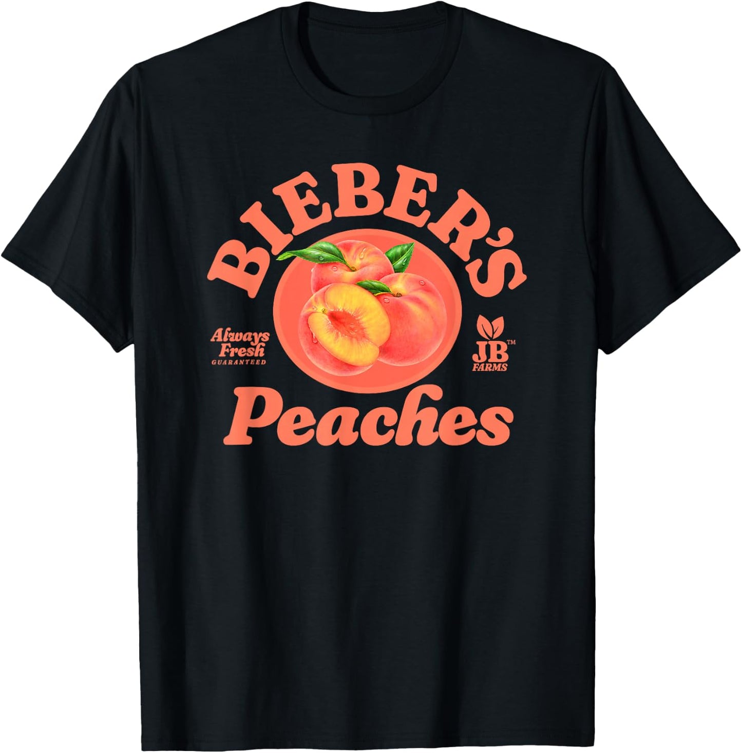 Official Bieber's Peaches Black T-Shirt - T-Shirt | Black