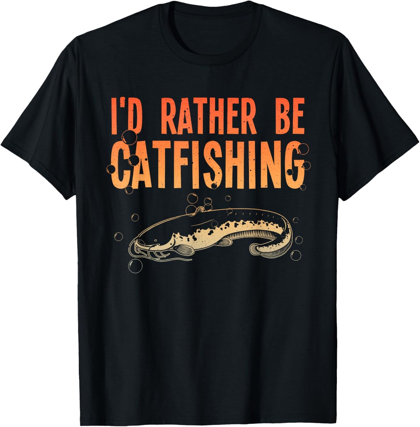 Funny Catfish Design For Catfishing Men Women Catfish Hunter T-Shirt - T-Shirt | Black