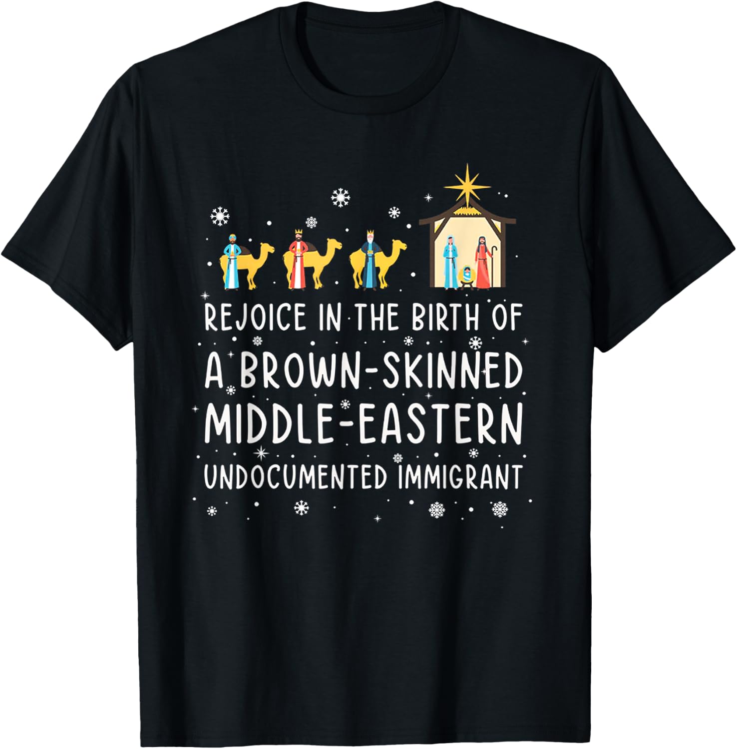 Rejoice In The Birth Of The Brown-Skinned Middle- Eastern T-Shirt - T-Shirt | Black