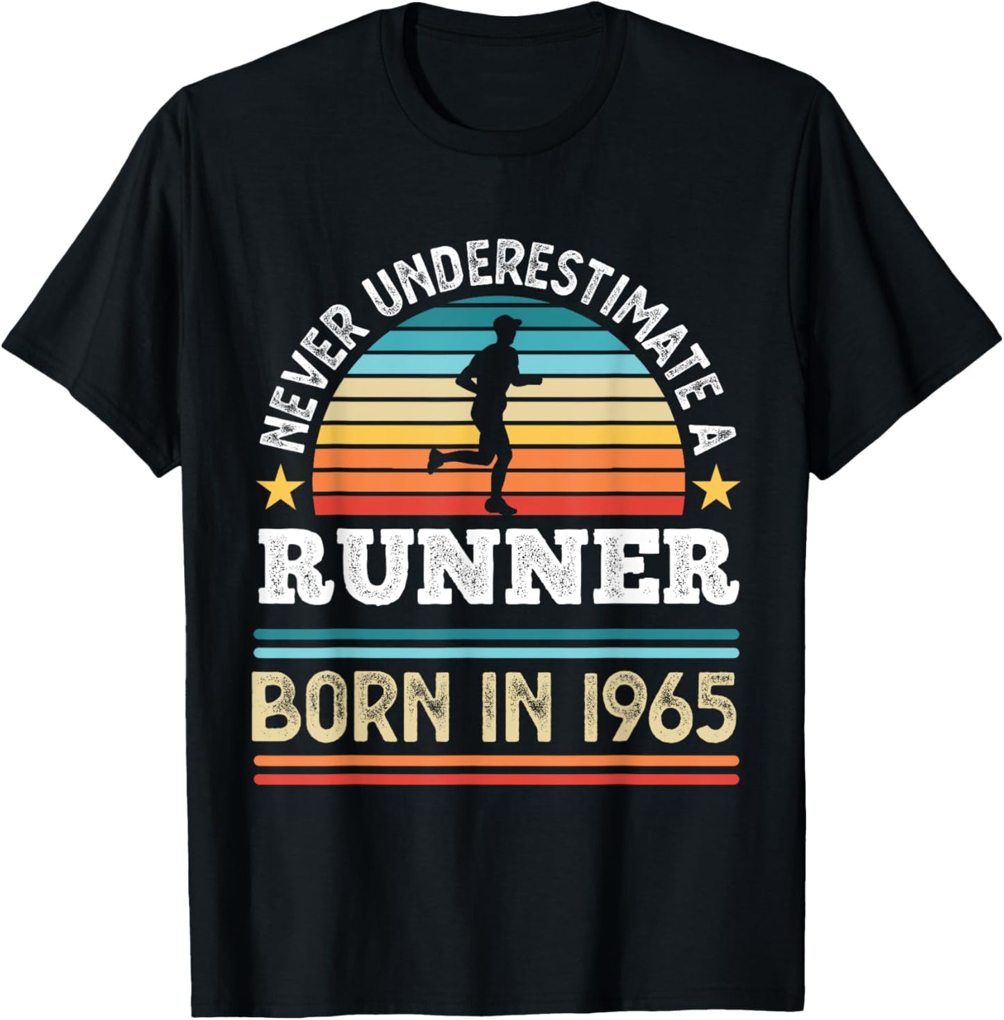 Runner born in 1965 60th Birthday Running Gifts Dad T-Shirt - T-Shirt | Black