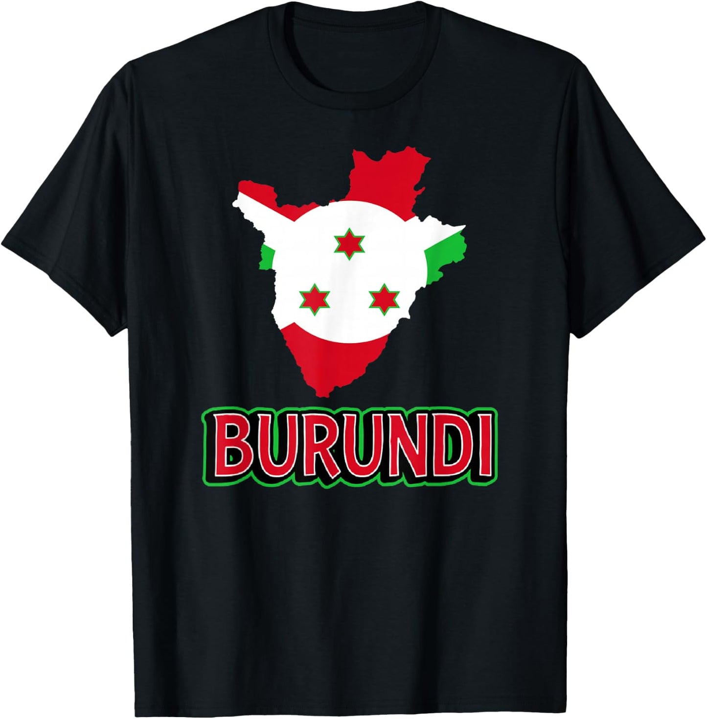 Burundian Flag Of Burundi African Travel T-Shirt - T-Shirt | Black