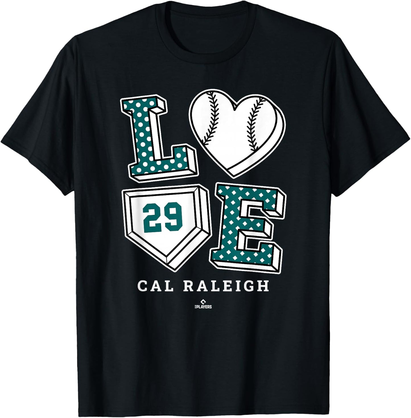 Love Cal Raleigh Seattle MLBPA T-Shirt - T-Shirt | Black