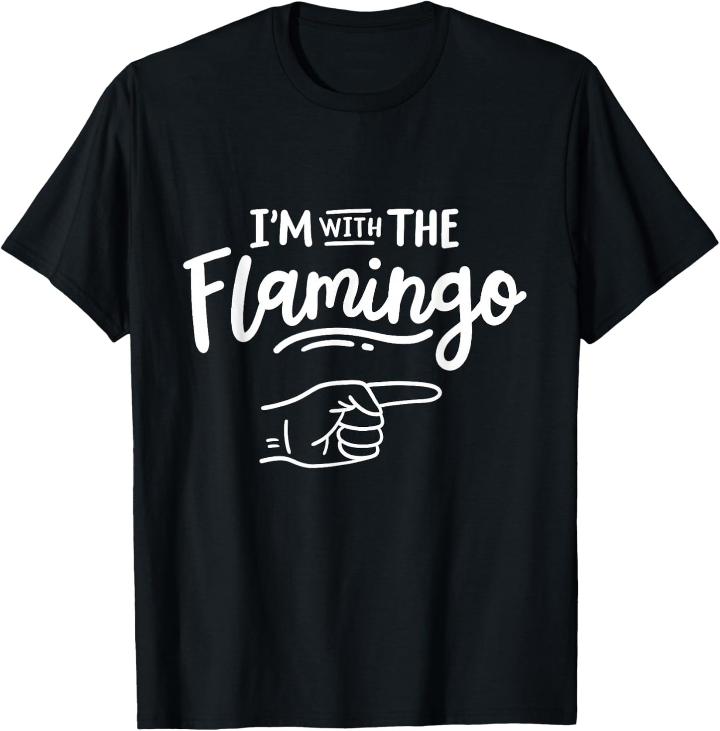 I'm With Flamingo Funny Halloween Costume Party Couples T-Shirt - T-Shirt | Black