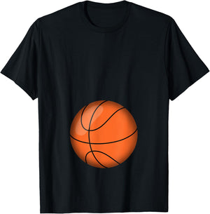 Funny Basketball Player Baby Belly Mum T-Shirt - T-Shirt | Black