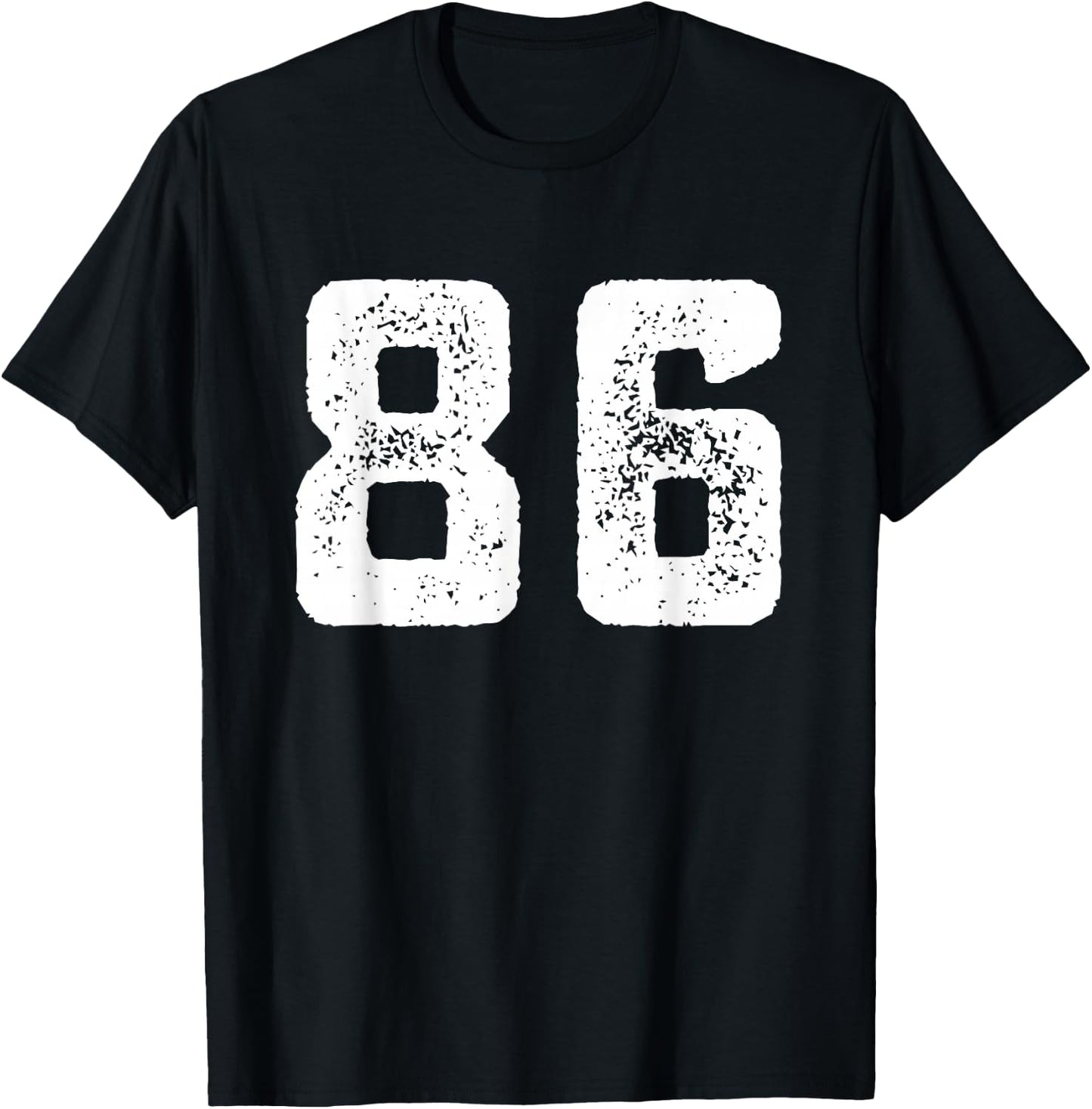 Number 86 Years Anniversary Sports Team Player T-Shirt - T-Shirt | Black