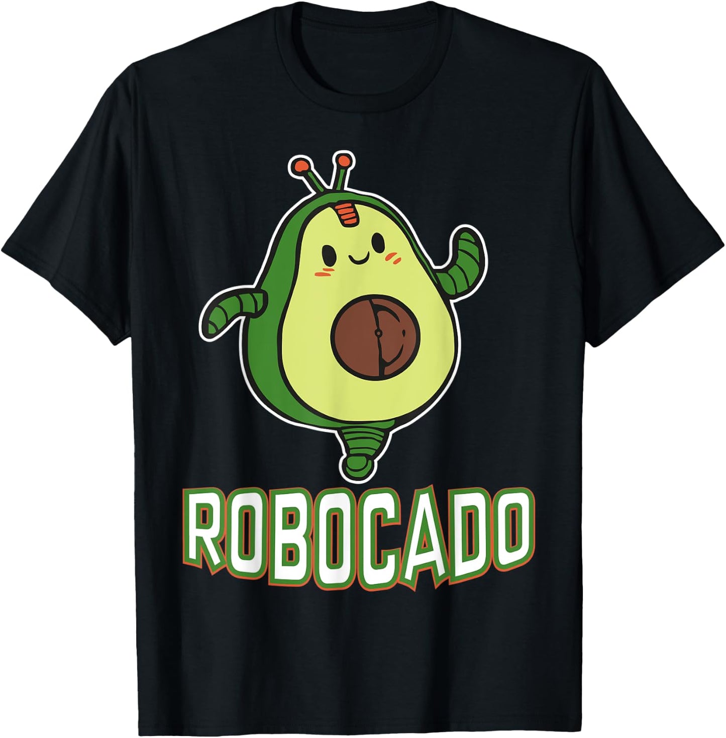 Robocado Funny Avocado Lover Robots and robotics Lover Vegan T-Shirt - T-Shirt | Black