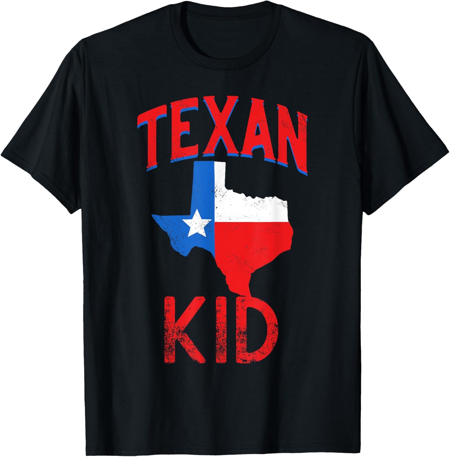 Texan Kid Flag Texas Proud Vintage T-Shirt - T-Shirt | Black