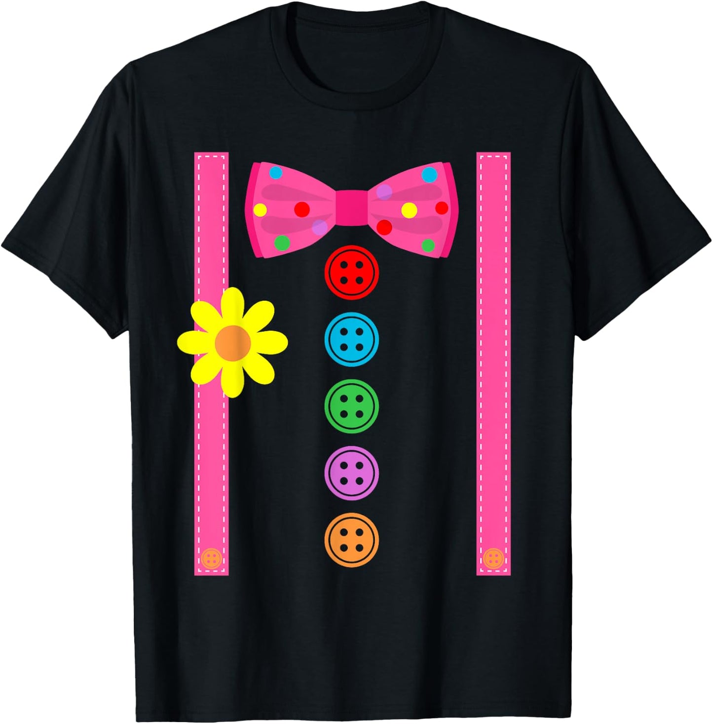Clown Costume Halloween Funny Carnival Circus Tie Staff Kids T-Shirt - T-Shirt | Black