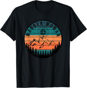 Cute Wander Woman Summer Fall Seeking North Star Mountain T-Shirt - T-Shirt | Black