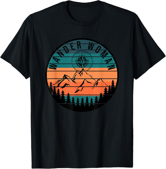 Cute Wander Woman Summer Fall Seeking North Star Mountain T-Shirt - T-Shirt | Black