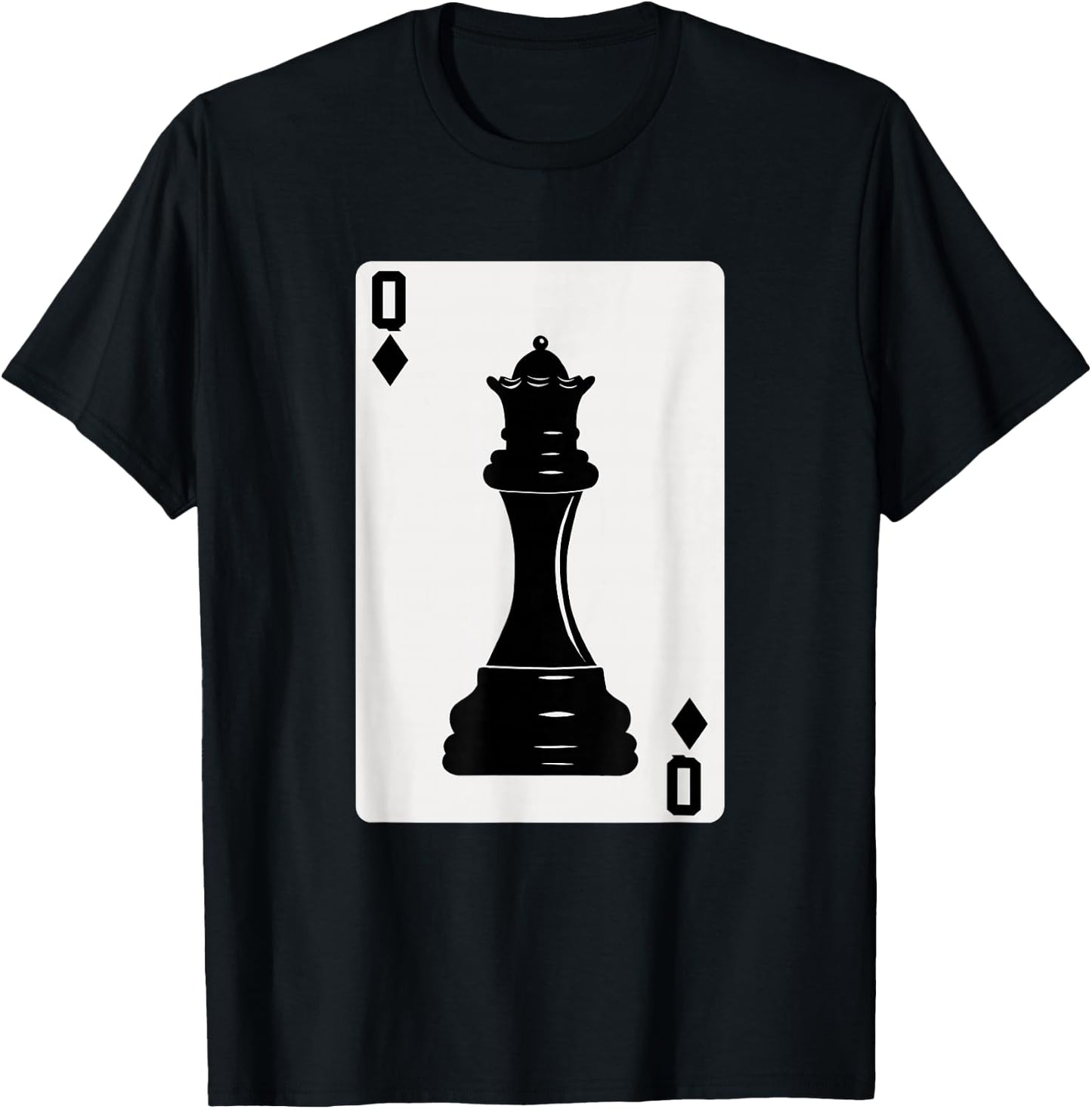Chess Queen Playing Card T-Shirt - T-Shirt | Black