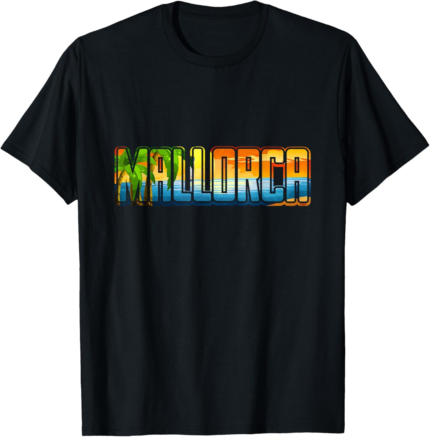 Mallorca Sunset Silhouette T-Shirt - T-Shirt | Black