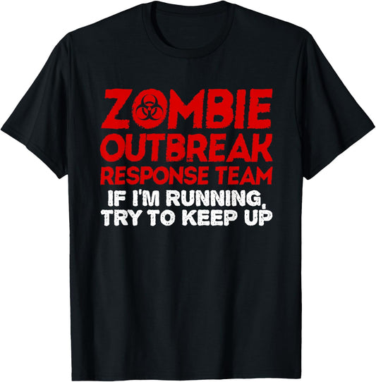 Funny Zombie Running Designs Women Runner Athletes T-Shirt - T-Shirt | Black